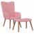 Scaun de relaxare cu taburet, roz, catifea GartenMobel Dekor