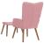 Scaun de relaxare cu taburet, roz, catifea GartenMobel Dekor