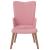 Scaun de relaxare cu taburet, roz, catifea GartenMobel Dekor