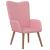 Scaun de relaxare cu taburet, roz, catifea GartenMobel Dekor