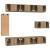 Set comodă TV cu raft Altele 8 pcs stejar artizanal 30.5 x 30 x 90 cm GartenMobel Dekor