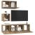 Set comodă TV Pe perete Altele 4 pcs stejar artizanal 60 x 30 x 30 cm GartenMobel Dekor