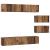 Set dulap TV cu raft Pe perete Altele cu depozitare cu ușă 6 pcs Lemn vechi Mediu Lemn compozit GartenMobel Dekor