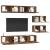 Set dulap TV cu raft Pe perete Altele cu depozitare cu ușă 6 pcs Lemn vechi Mediu Lemn compozit GartenMobel Dekor