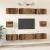 Set dulap TV cu raft Pe perete Altele 8 pcs Lemn vechi Mediu 30.5 x 30 x 30 cm GartenMobel Dekor