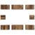 Set dulap TV cu raft Pe perete Altele 8 pcs Lemn vechi Mediu 30.5 x 30 x 30 cm GartenMobel Dekor