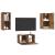 Set comodă TV cu raft Pe perete cu depozitare cu ușă 3 pcs Lemn vechi 60 x 30 x 30 cm GartenMobel Dekor