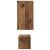 Set comodă TV cu raft Pe perete cu depozitare cu ușă 3 pcs Lemn vechi 60 x 30 x 30 cm GartenMobel Dekor