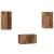Set comodă TV cu raft Pe perete cu depozitare cu ușă 3 pcs Lemn vechi 60 x 30 x 30 cm GartenMobel Dekor