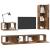 Set dulap TV cu raft Pe perete Altele cu depozitare cu ușă 4 pcs Lemn vechi Mediu Lemn compozit GartenMobel Dekor