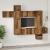 Set comodă TV 10 pcs Lemn vechi 30.5 x 30 x 90 cm Lemn compozit GartenMobel Dekor