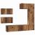 Set comodă TV 6 pcs Lemn vechi 30.5 x 30 x 90 cm Lemn compozit GartenMobel Dekor