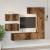 Set comodă TV 6 pcs Lemn vechi 30.5 x 30 x 90 cm Lemn compozit GartenMobel Dekor