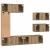 Set comodă TV cu raft Altele 6 pcs stejar artizanal 30.5 x 30 x 90 cm GartenMobel Dekor