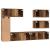 Set comodă TV 6 pcs Lemn vechi 30.5 x 30 x 90 cm Lemn compozit GartenMobel Dekor