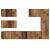Set comodă TV 6 pcs Lemn vechi 30.5 x 30 x 90 cm Lemn compozit GartenMobel Dekor