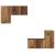 Set comodă TV cu raft Pe perete cu depozitare cu ușă 4 pcs Lemn vechi 60 x 30 x 30 cm GartenMobel Dekor