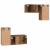 Set comodă TV cu raft Pe perete cu depozitare cu ușă 4 pcs Lemn vechi 60 x 30 x 30 cm GartenMobel Dekor