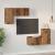 Set comodă TV cu raft Pe perete cu depozitare cu ușă 4 pcs Lemn vechi 60 x 30 x 30 cm GartenMobel Dekor