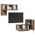 Set comodă TV cu raft Pe perete cu depozitare cu ușă 4 pcs Lemn vechi 60 x 30 x 30 cm GartenMobel Dekor