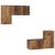 Set comodă TV cu raft Pe perete cu depozitare cu ușă 4 pcs Lemn vechi 60 x 30 x 30 cm GartenMobel Dekor
