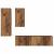 Set comodă TV cu raft Pe perete cu depozitare cu ușă 4 pcs Lemn vechi 30.5 x 30 x 90 cm GartenMobel Dekor