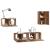 Set comodă TV 4 pcs Lemn vechi 30.5 x 30 x 60 cm Lemn compozit GartenMobel Dekor