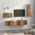 Set comodă TV 4 pcs Lemn vechi 30.5 x 30 x 60 cm Lemn compozit GartenMobel Dekor