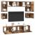 Set comodă TV 8 pcs Lemn vechi 80 x 30 x 30 cm Lemn compozit GartenMobel Dekor
