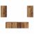 Set comodă TV cu raft Pe perete cu depozitare cu ușă 4 pcs Lemn vechi 60 x 30 x 30 cm GartenMobel Dekor