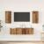 Set comodă TV cu raft Pe perete cu depozitare cu ușă 4 pcs Lemn vechi 60 x 30 x 30 cm GartenMobel Dekor