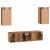 Set comodă TV cu raft Pe perete cu depozitare cu ușă 4 pcs Lemn vechi 60 x 30 x 30 cm GartenMobel Dekor