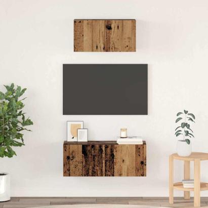 Set dulap TV 2 pcs Lemn vechi 80 x 30 x 30 cm Lemn compozit GartenMobel Dekor