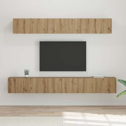 Set dulap TV 5 pcs stejar artizanal 80 x 30 x 30 cm Mediu GartenMobel Dekor