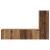 Set comodă TV cu raft Pe perete cu depozitare cu ușă 3 pcs Lemn vechi 150.5 x 30 x 90 cm GartenMobel Dekor