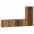 Set comodă TV cu raft Pe perete cu depozitare cu ușă 3 pcs Lemn vechi 150.5 x 30 x 90 cm GartenMobel Dekor
