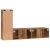 Set comodă TV cu raft Pe perete cu depozitare cu ușă 3 pcs Lemn vechi 150.5 x 30 x 90 cm GartenMobel Dekor