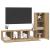 Set comodă TV cu raft 3 pcs stejar artizanal 150.5 x 30 x 90 cm GartenMobel Dekor