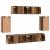 Set comodă TV Pe perete cu depozitare cu ușă 6 pcs Lemn vechi Mediu GartenMobel Dekor