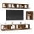 Set comodă TV 6 pcs Lemn vechi 100 x 30 x 30 cm Lemn compozit GartenMobel Dekor