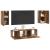 Set comodă TV 4 pcs Lemn vechi 30.5 x 30 x 60 cm Lemn compozit GartenMobel Dekor
