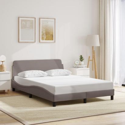Cadru de pat fără saltea, gri taupe, 140x190 cm, textil GartenMobel Dekor