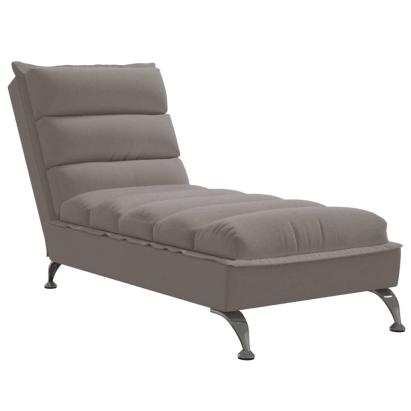 Șezlong cu perne, gri taupe, material textil GartenMobel Dekor
