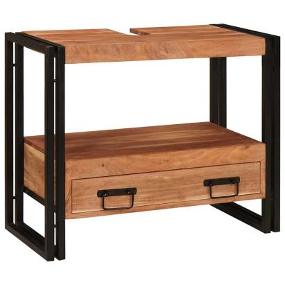 Dulap pentru chiuvetă de baie Lemn Solid de Acacia, Fier GartenMobel Dekor