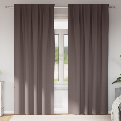 Perdele opace 2 pcs Maro închis 245 x 140 cm Poliester GartenMobel Dekor