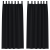Perdele opace cu perdele 2 pcs Negru 225 x 140 cm Poliester GartenMobel Dekor