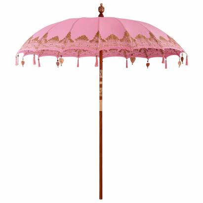 Umbrelă de soare Altele Manual Roz x 260 cm Bumbac și lemn masiv GartenMobel Dekor