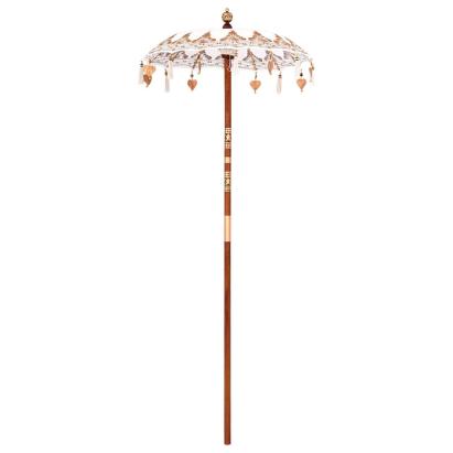 Parasol Balinez Altele Crem x 260 cm Bumbac și lemn masiv GartenMobel Dekor