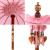Parasol Balinez Altele Roz x 260 cm Bumbac și lemn masiv GartenMobel Dekor