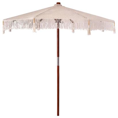 Umbrelă de soare Altele Crem x 250 cm Bumbac și lemn masiv GartenMobel Dekor